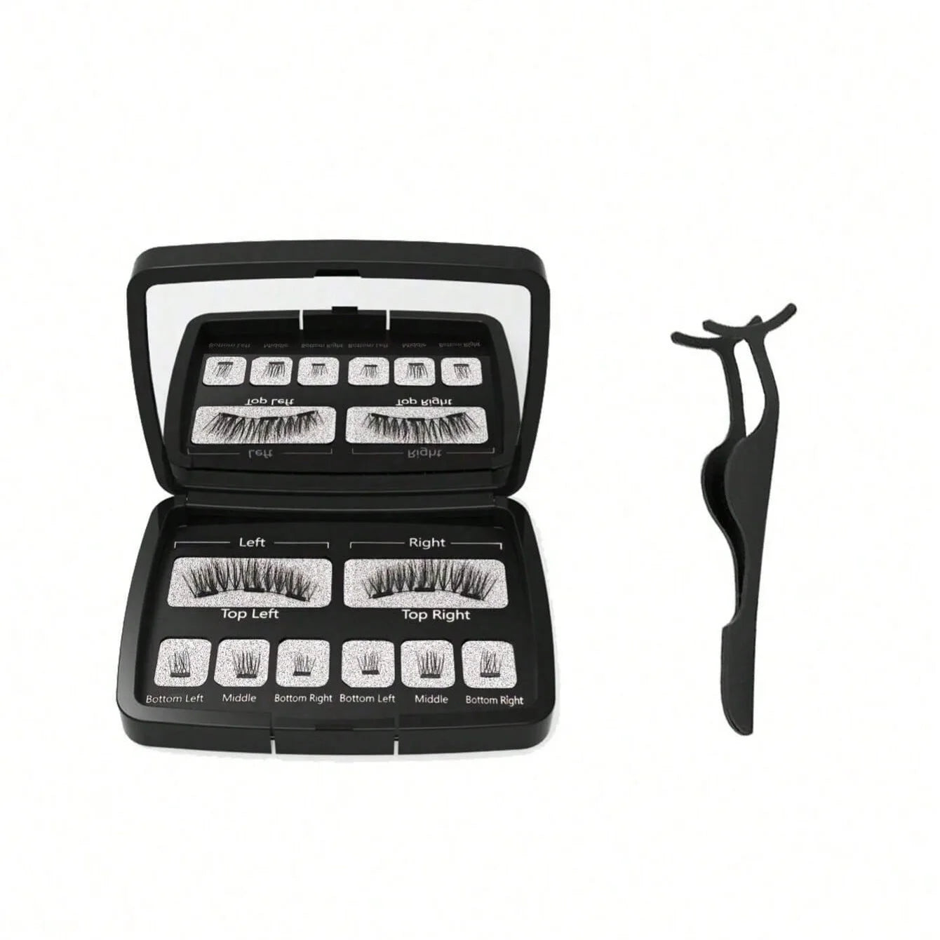 Magnetic Eyelashes Natural Look (No Eyeliner Needed) 3 Magnets Magnets Clusters Double Strips Clip On Easy Reusable (Very Natura