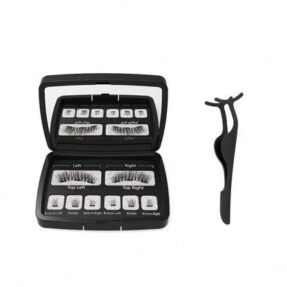Magnetic Eyelashes Natural Look (No Eyeliner Needed) 3 Magnets Magnets Clusters Double Strips Clip On Easy Reusable (Very Natura