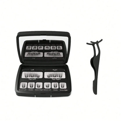 Magnetic Eyelashes Natural Look (No Eyeliner Needed) 3 Magnets Magnets Clusters Double Strips Clip On Easy Reusable (Very Natura